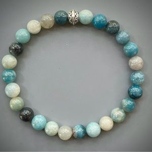 Shades of Blue Trolleite Handcrafted Bead Bracelet